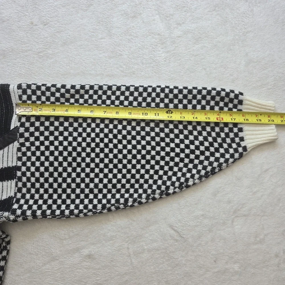 Vintage 80s Crewneck Sweater Acrylic Leather Knit Preppy Sweater‎ Womens Large